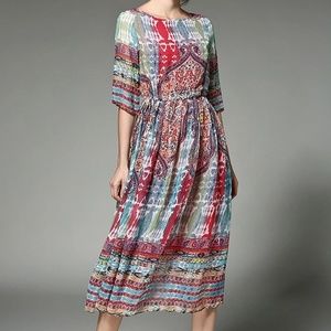 NWT New Summer Tunic chiffon dress vintage